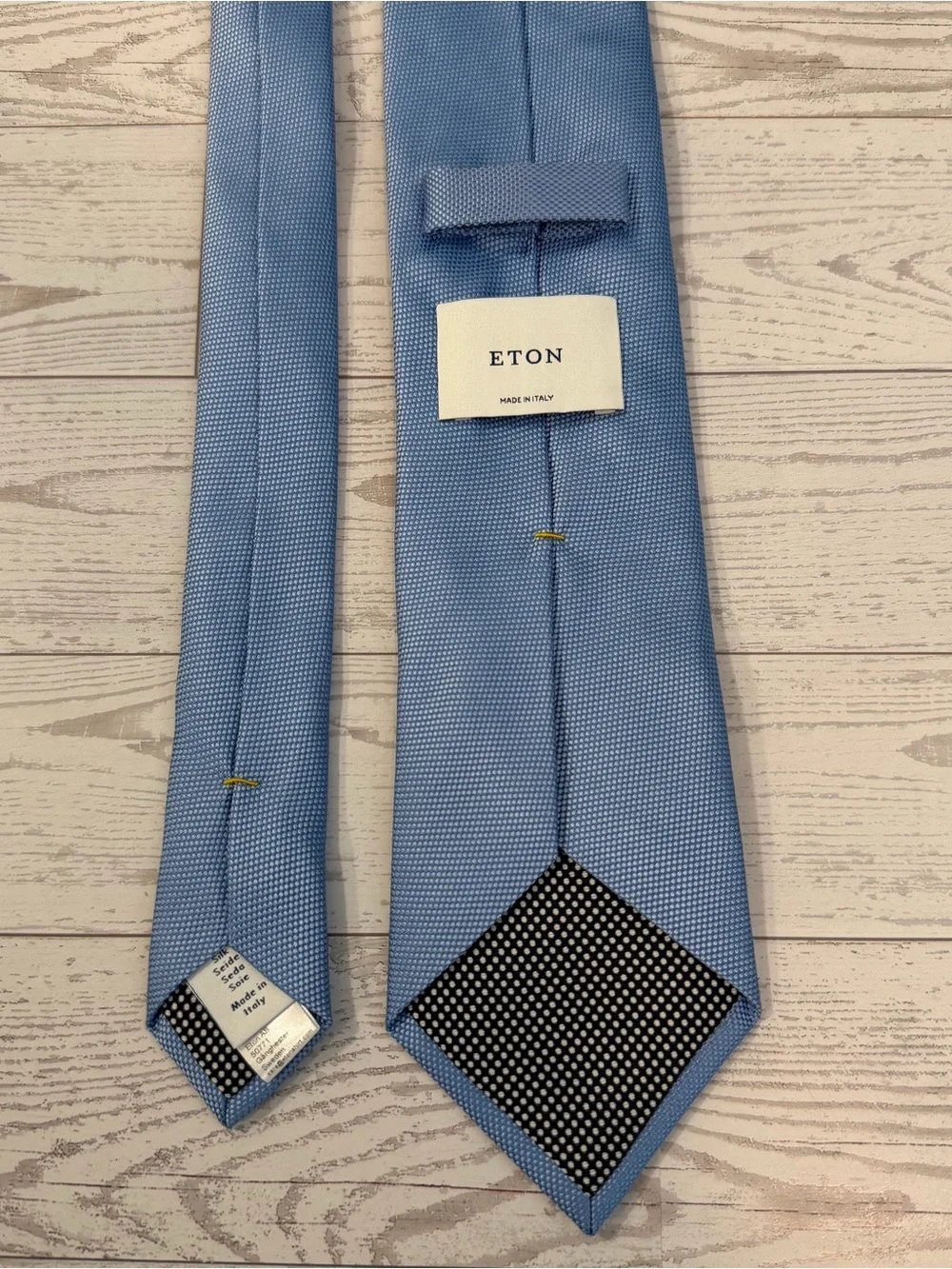 Eton Luxury Light Blue Woven Silk‎ Necktie Tie